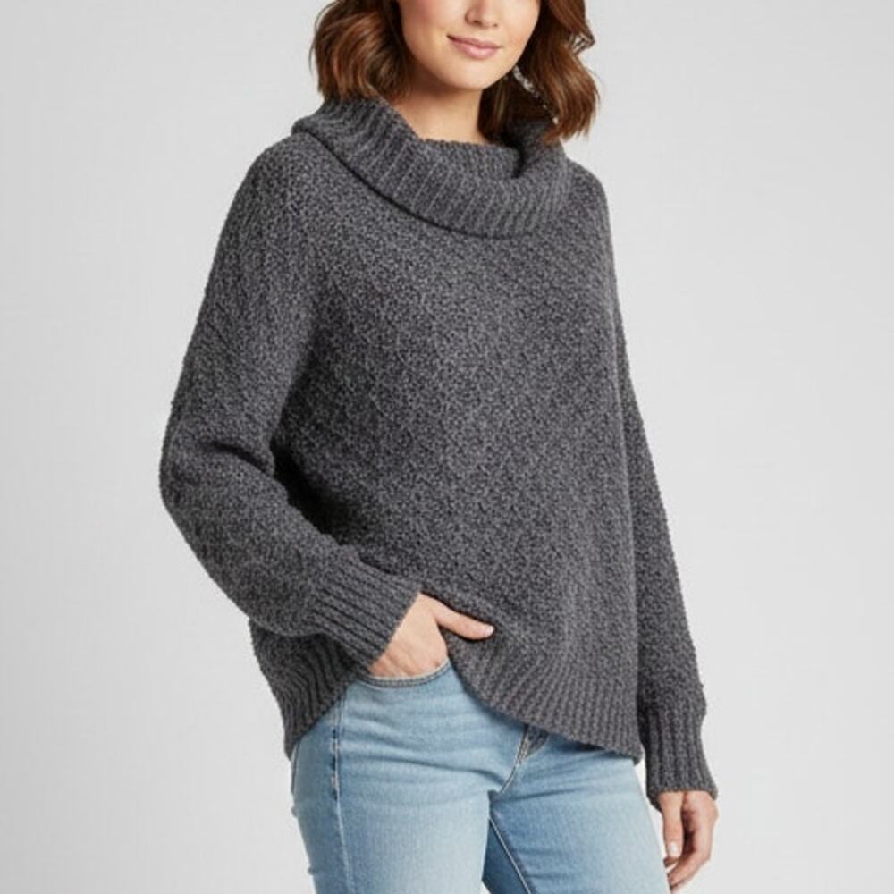 Eileen Fisher Grey Cowl Neck Sweater Size Small